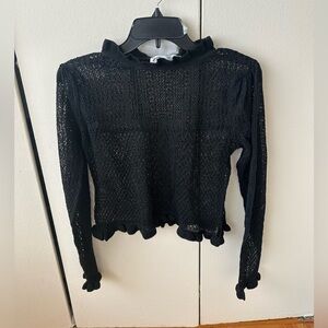 Zara Black Lace Long Sleeve Top